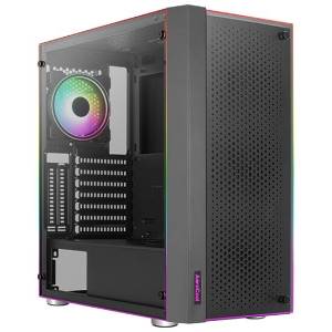 Carcasa AEROCOOL Skribble-G-BK-v1, ARGB, USB 3.0, Fara sursa, Negra