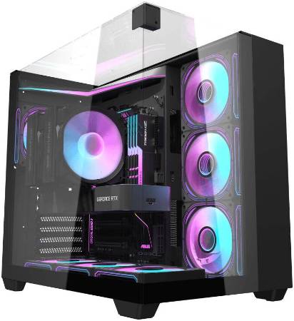 Sistem Desktop PC AI-STYLISHGAMING PROLIGHT Procesor Intel i7-12700F 4.9GHz, 32GB RAM, 1TB SSD, VIDEO Nvidia RTX 5070 12GB, Windows 11 Pro, Racire Lichid, Negru