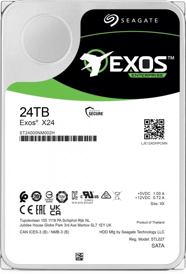 Hard Disk intern 3.5in 24TB Seagate Exos X24 Sata-III 7200Rpm 512Mb
