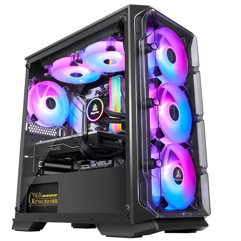 Sistem Desktop PC GAMING PROLIGHT® Procesor AMD Ryzen 7 5700X 4.6GHz, 32GB RAM, 1TB SSD, VIDEO AMD Radeon RX 9060XT 16GB, WiFI+Bluetooth, Windows 11 Pro, Racire Lichid
