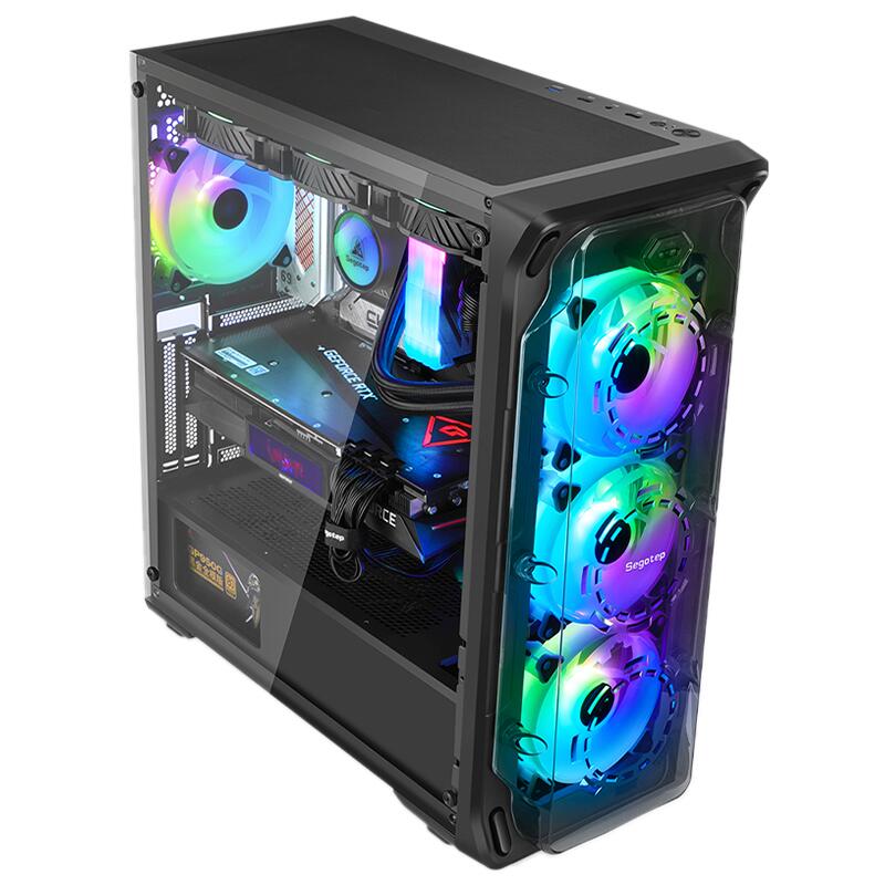 Sistem Desktop PC GAMING PROLIGHT® Procesor AMD Ryzen 5 9600X 5.4GHz, 16GB RAM DDR5, 1TB SSD, VIDEO Radeon RX 9060XT 16GB, Wifi+Bluetooth onboard, preinstalare Win11 Home/Pro, Racire Lichid