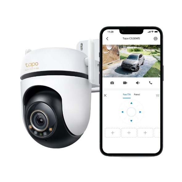 Camera de Supraveghere Smart WiFi TP-Link Tapo C530WS Outdoor, Pan/Tilt 360°, 5MP, 3K 2880x1620, Color Night Vision, AI, IP66, WiFi/LAN
